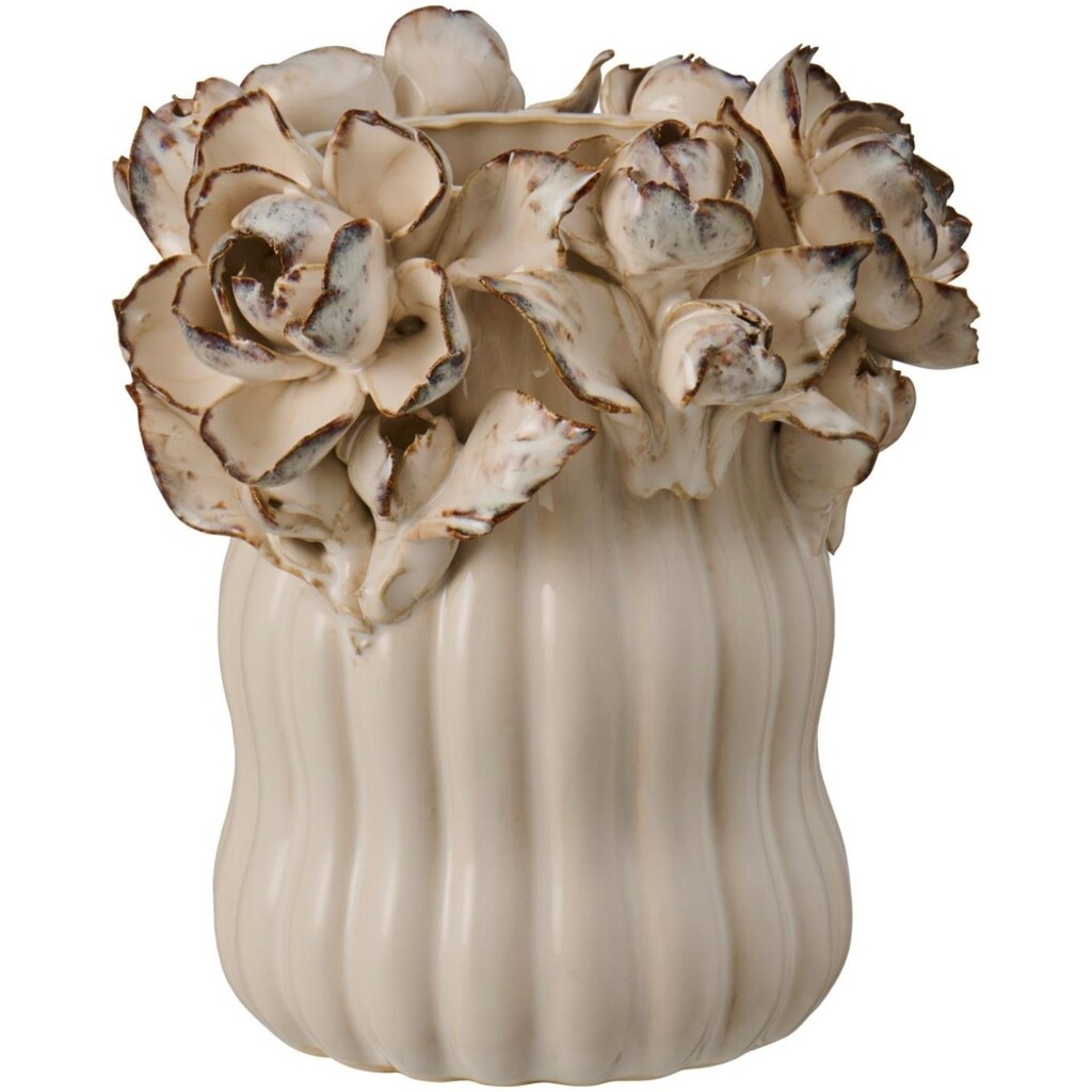 IB Laursen Vase Weiße Rose glasiert