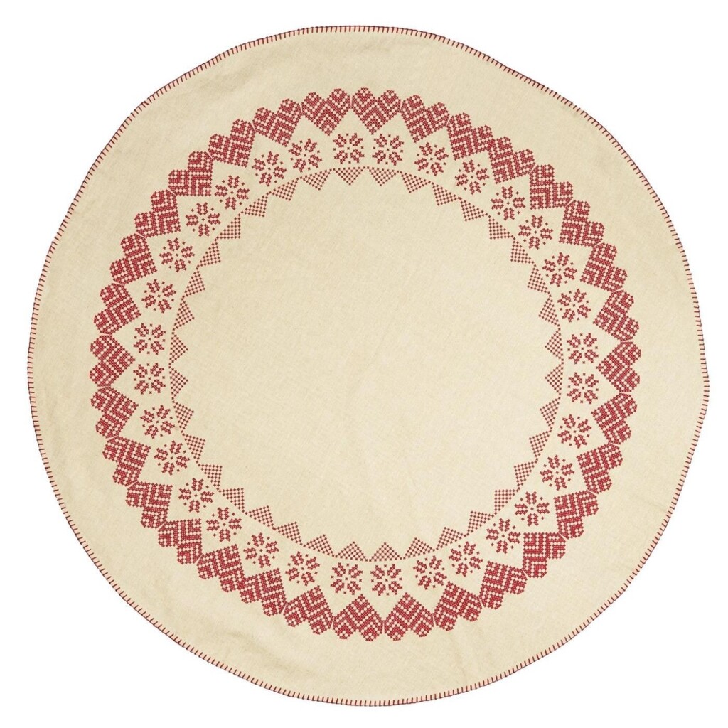 IB Laursen Weihnachtsbaumteppich mit Randstickerei online kaufen bei SKANDEKO
