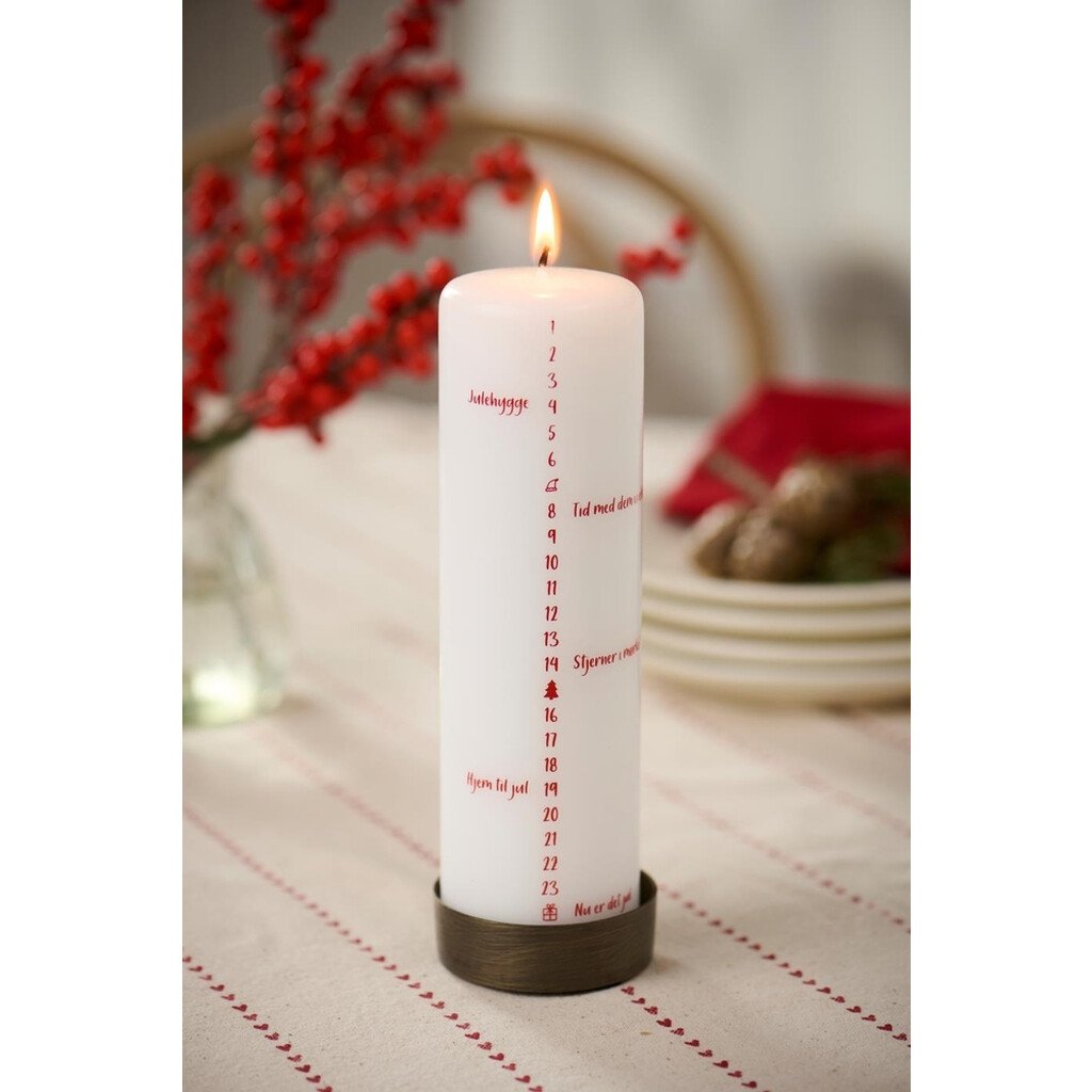 IB Laursen Adventskerze Celia 1-24 Weiß mit dänischem Text online kaufen bei SKANDEKO (Ansicht 2)