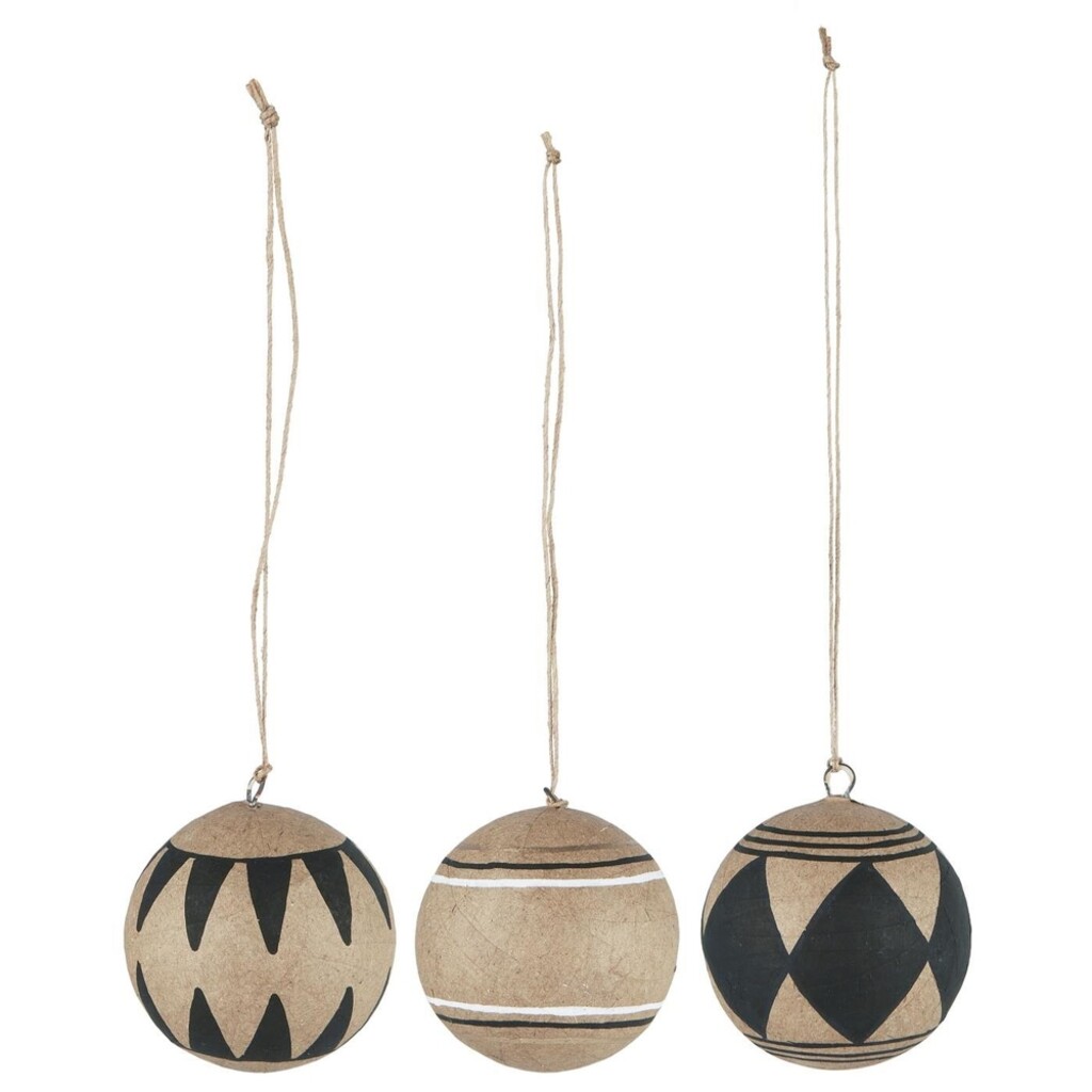 IB Laursen Weihnachtskugel 3er-Set aus Pappmaché online kaufen bei SKANDEKO