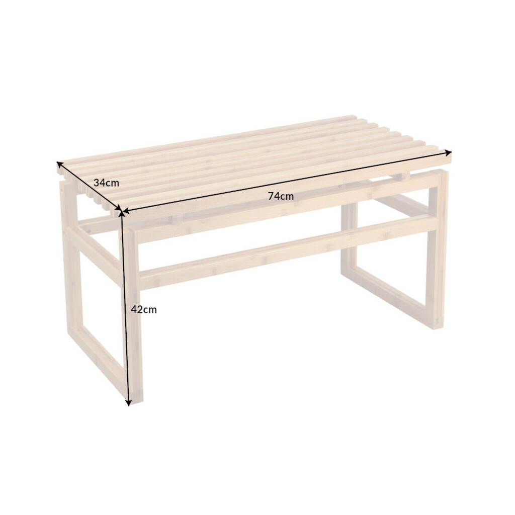Sitzbank LAGOON Bad SPA 75cm Natur Bambus