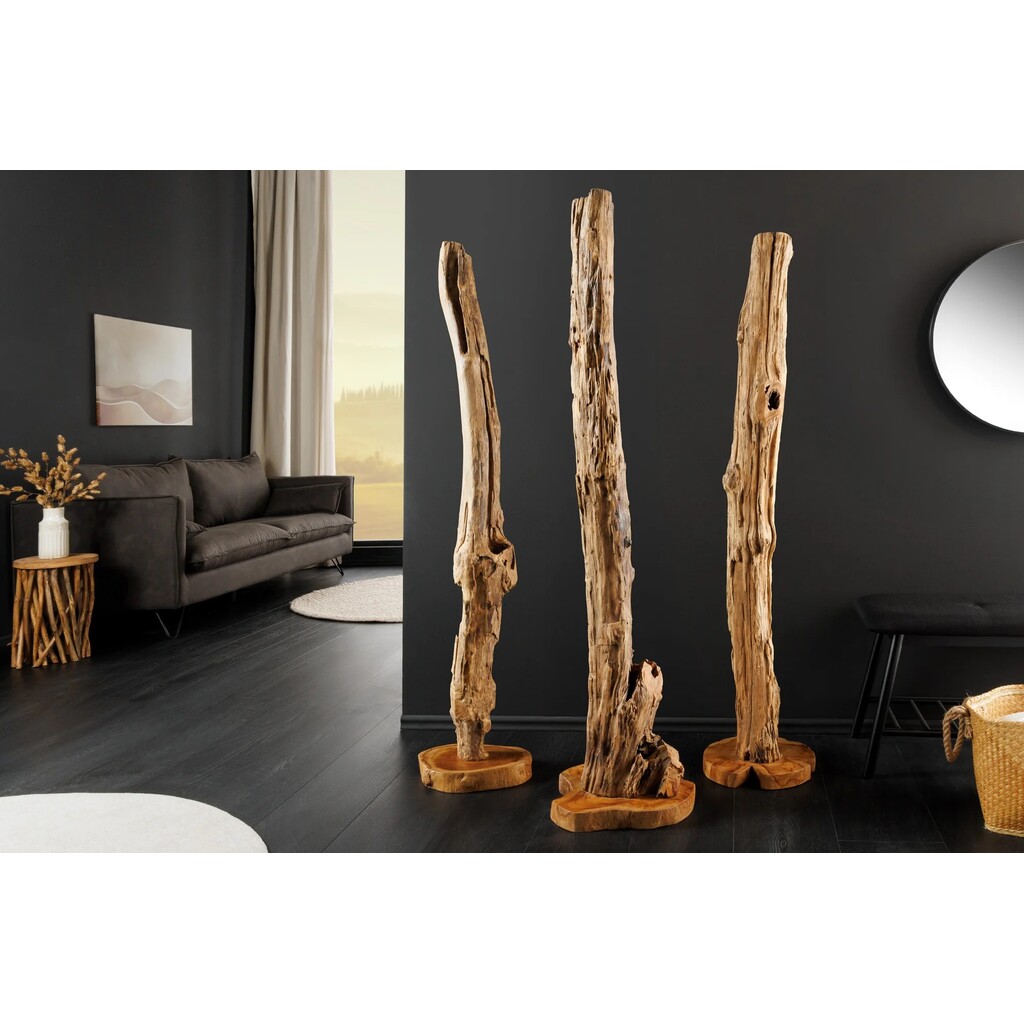 Skulptur Reef Treibholz Teak
