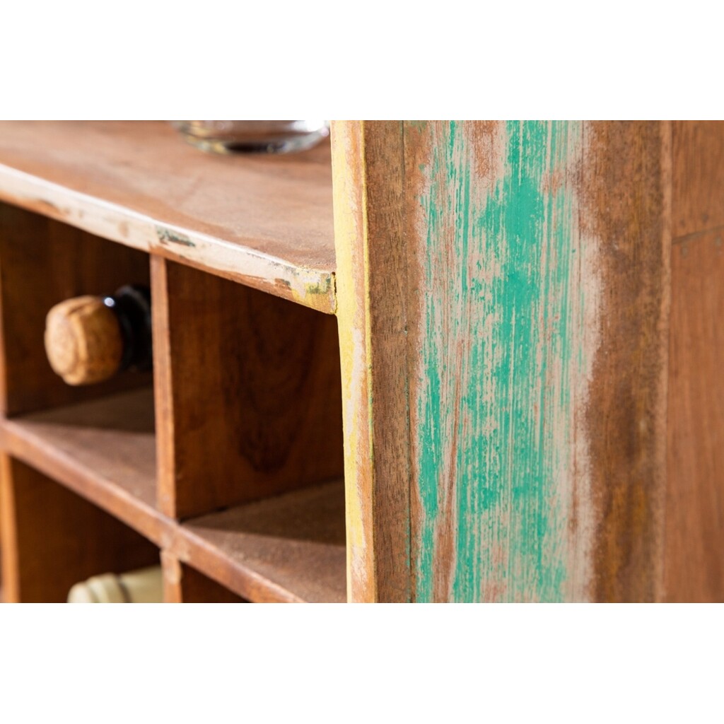 Weinregal & Stiefelregal Borneo 190cm | Recyceltes Mangoholz