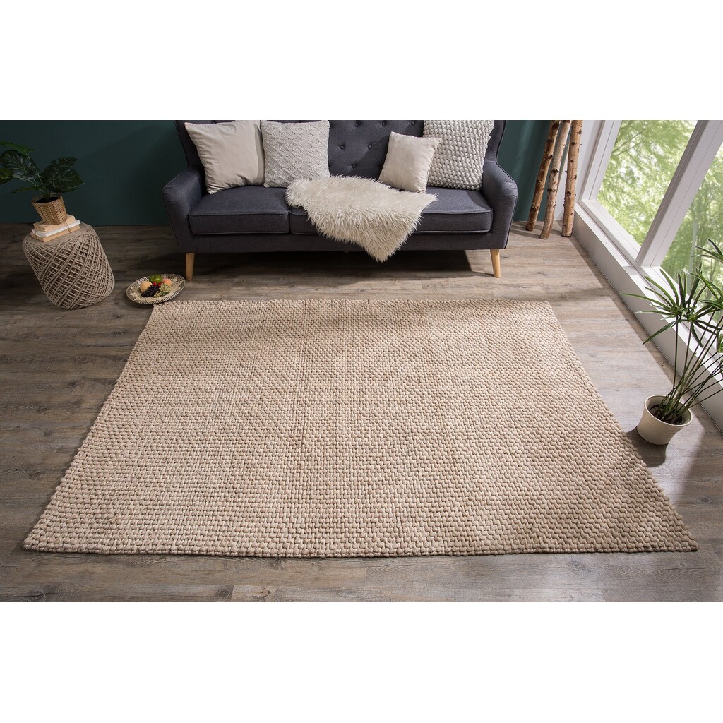 Teppich Wolle 240x160cm beige