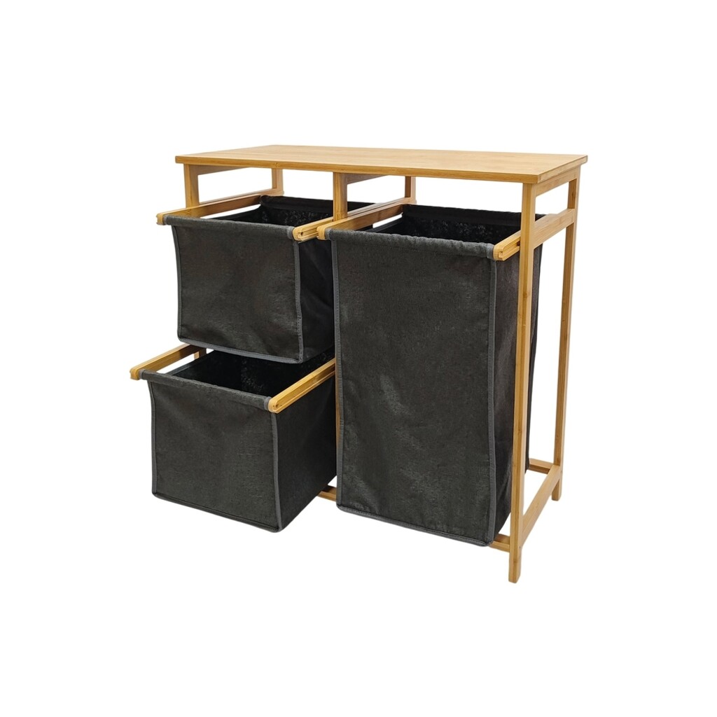 Wäschekorb LAGOON SPA 70cm Bambus mit 3 Wäschesäcken