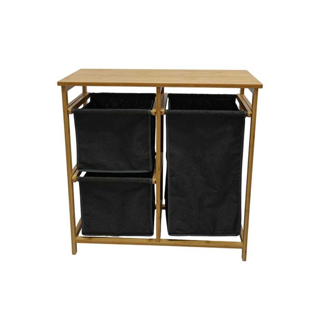 Wäschekorb LAGOON SPA 70cm Bambus mit 3 Wäschesäcken