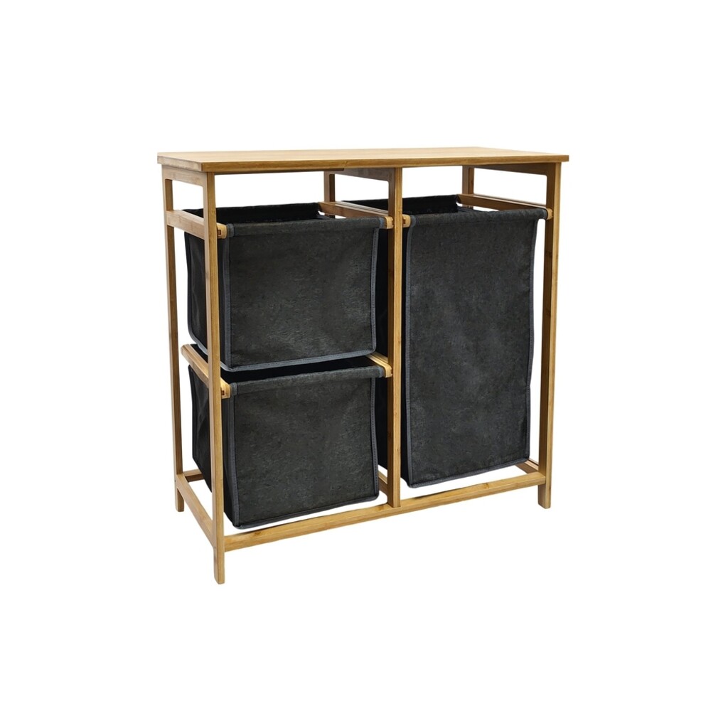 Wäschekorb LAGOON SPA 70cm Bambus mit 3 Wäschesäcken