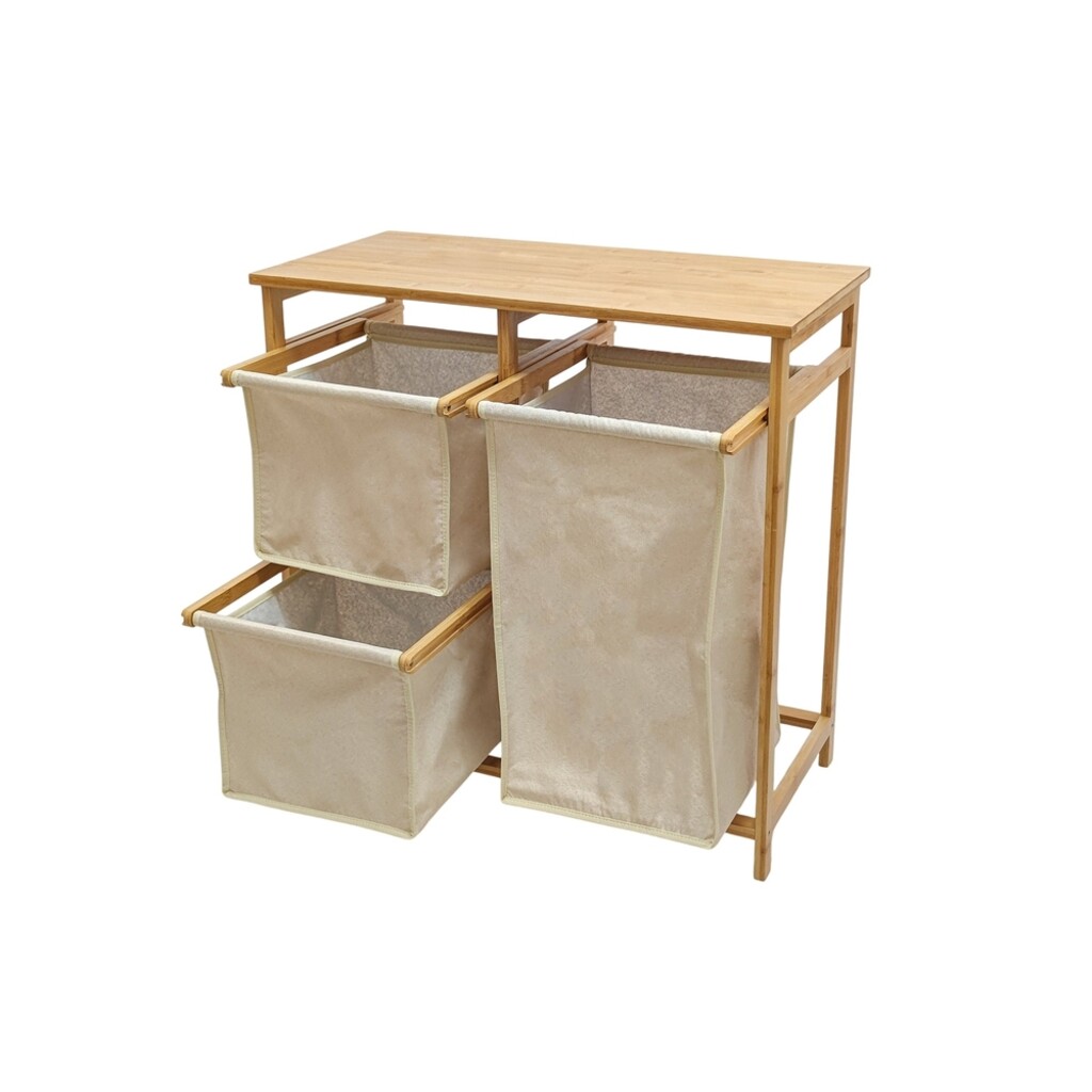 Wäschekorb LAGOON SPA 70cm Bambus mit 3 Wäschesäcken