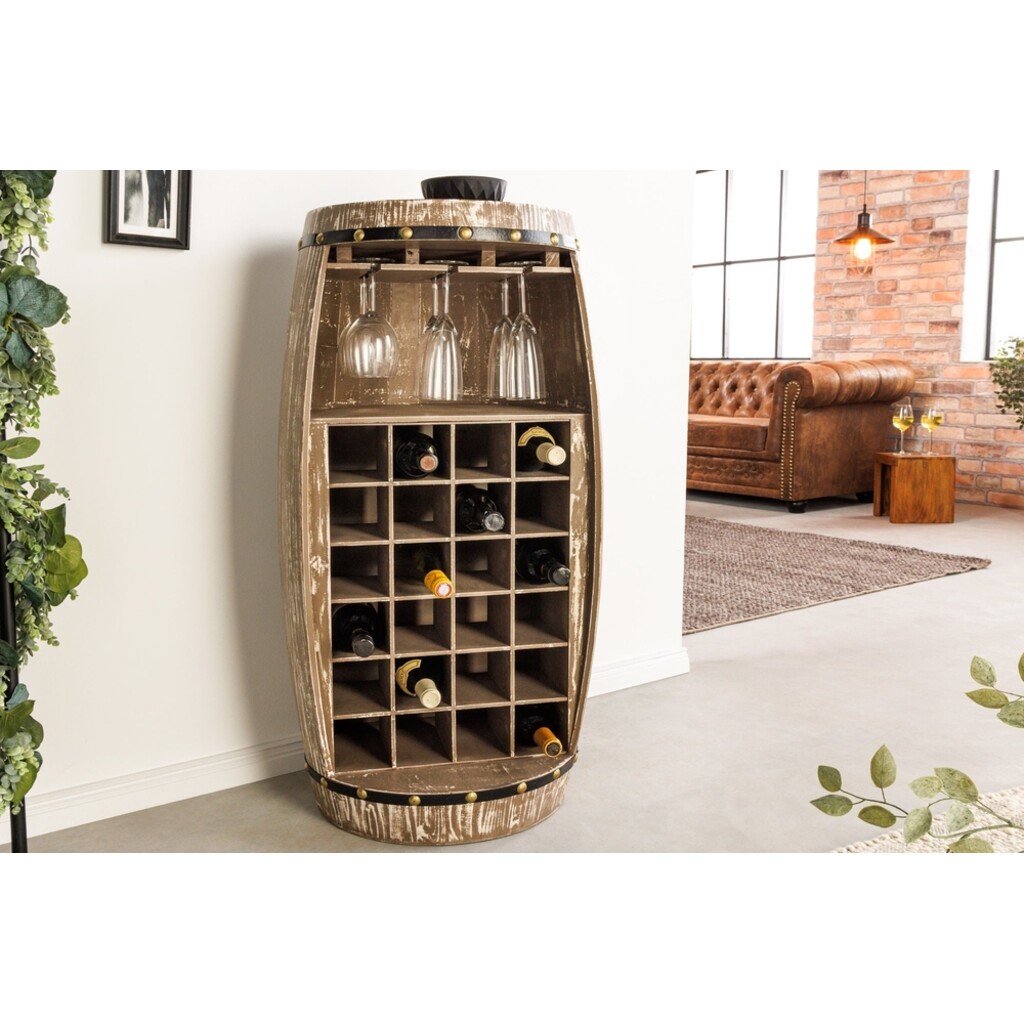 Invicta Interior Weinregal halb BODEGA 100cm für 24 Flaschen Massivholz Tannenholz natur online kaufen bei SKANDEKO (Ansicht 2)