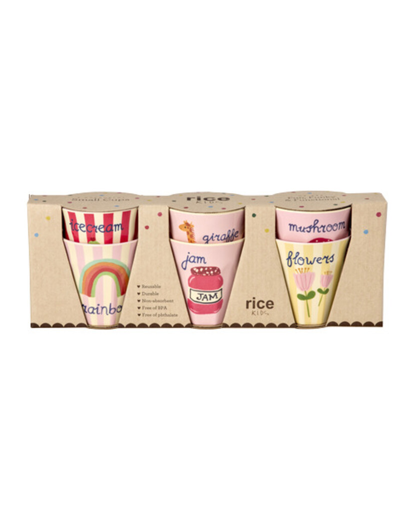 RICE Melamin Kinderbecher 6er Set Small ABC Print