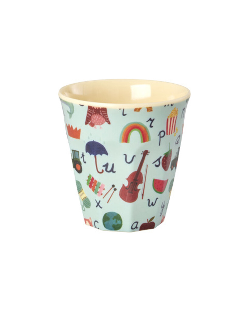 RICE Kleiner Melamin Kinderbecher ABC 160 ml