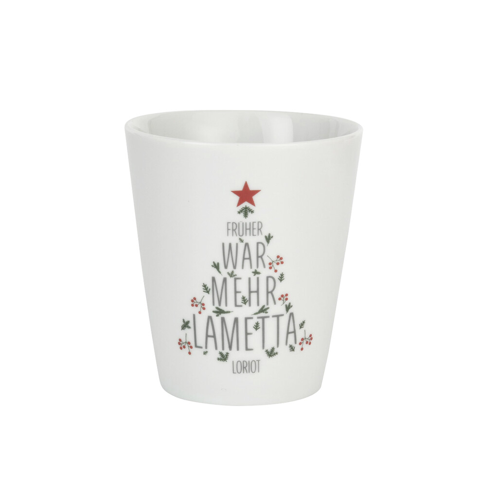 Krasilnikoff Happy Mug Becher Früher war mehr Lametta online kaufen bei SKANDEKO