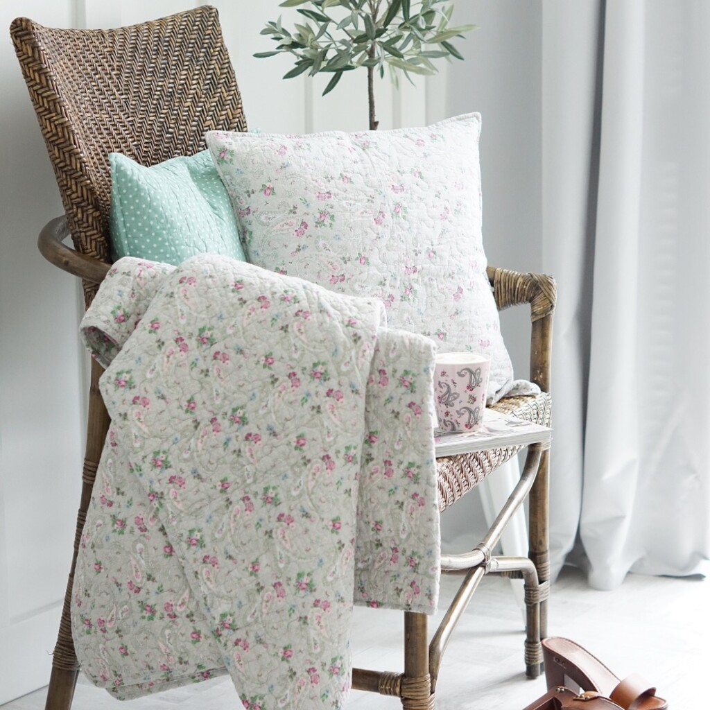 Krasilnikoff Quilt mit Paisley Muster, Pink-Grey online kaufen bei SKANDEKO (Ansicht 2)