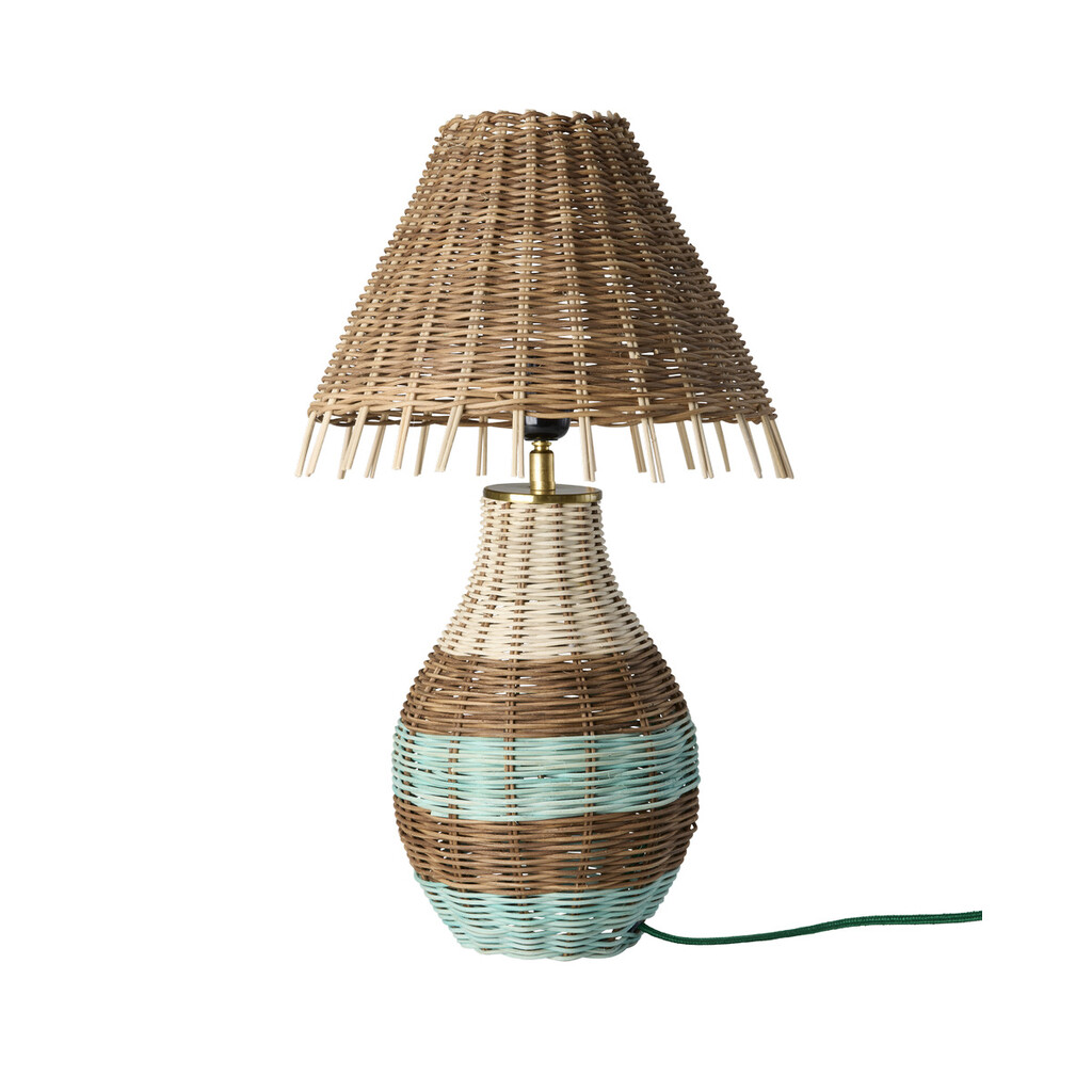 RICE Natur-Rattan Tischlampe, hoch online kaufen bei SKANDEKO