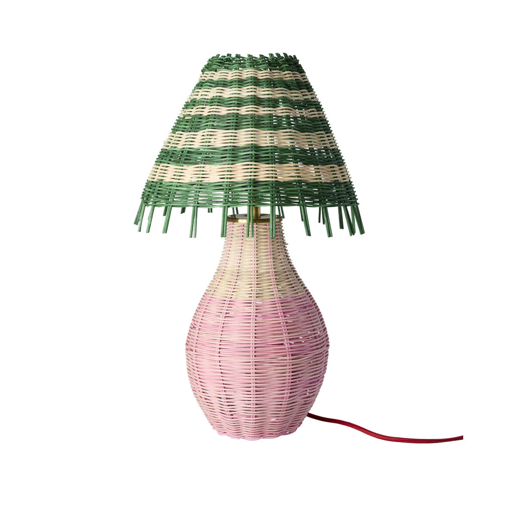 Natur-Rattan Tischlampe, hoch