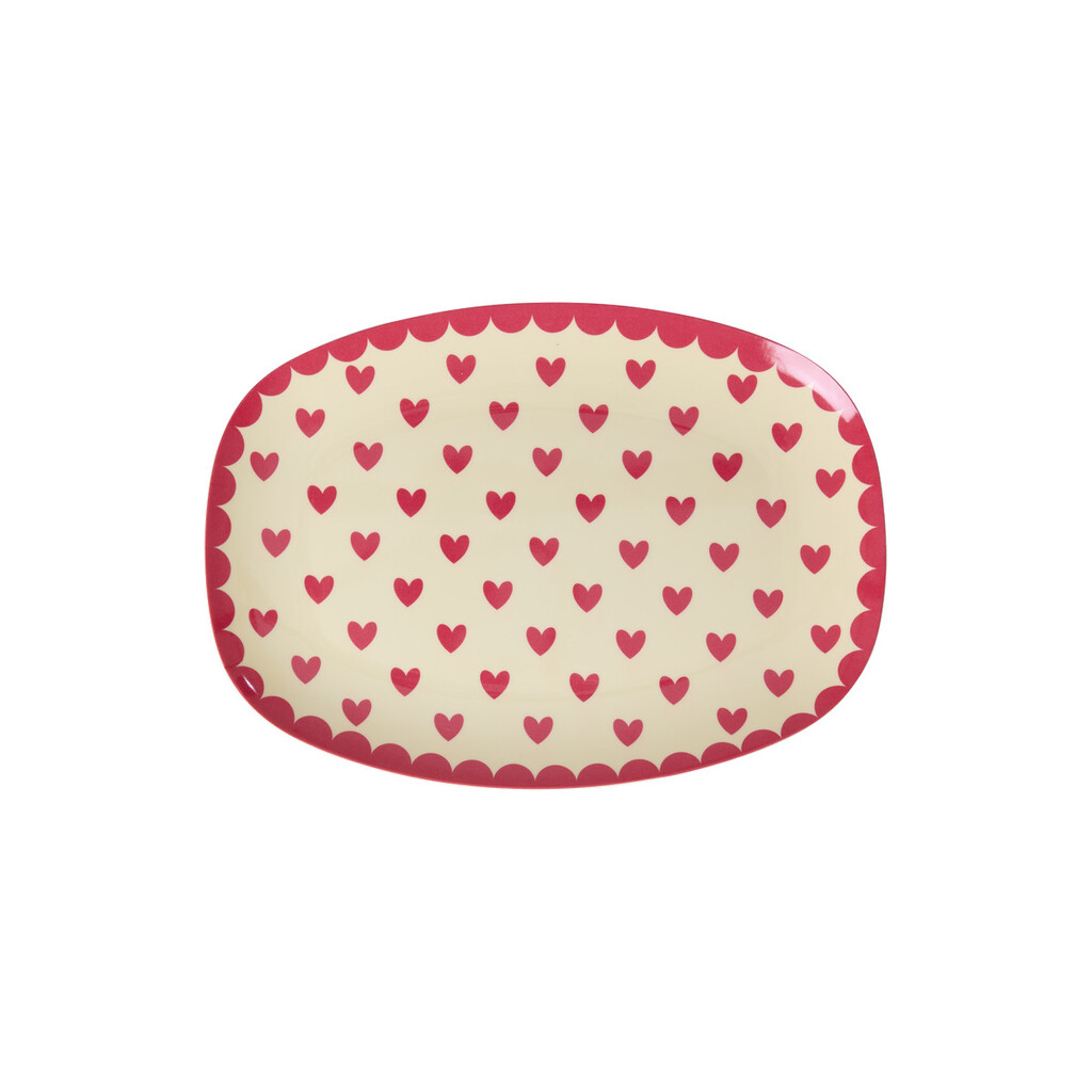 Melamin Teller rechteckig Hearts Print