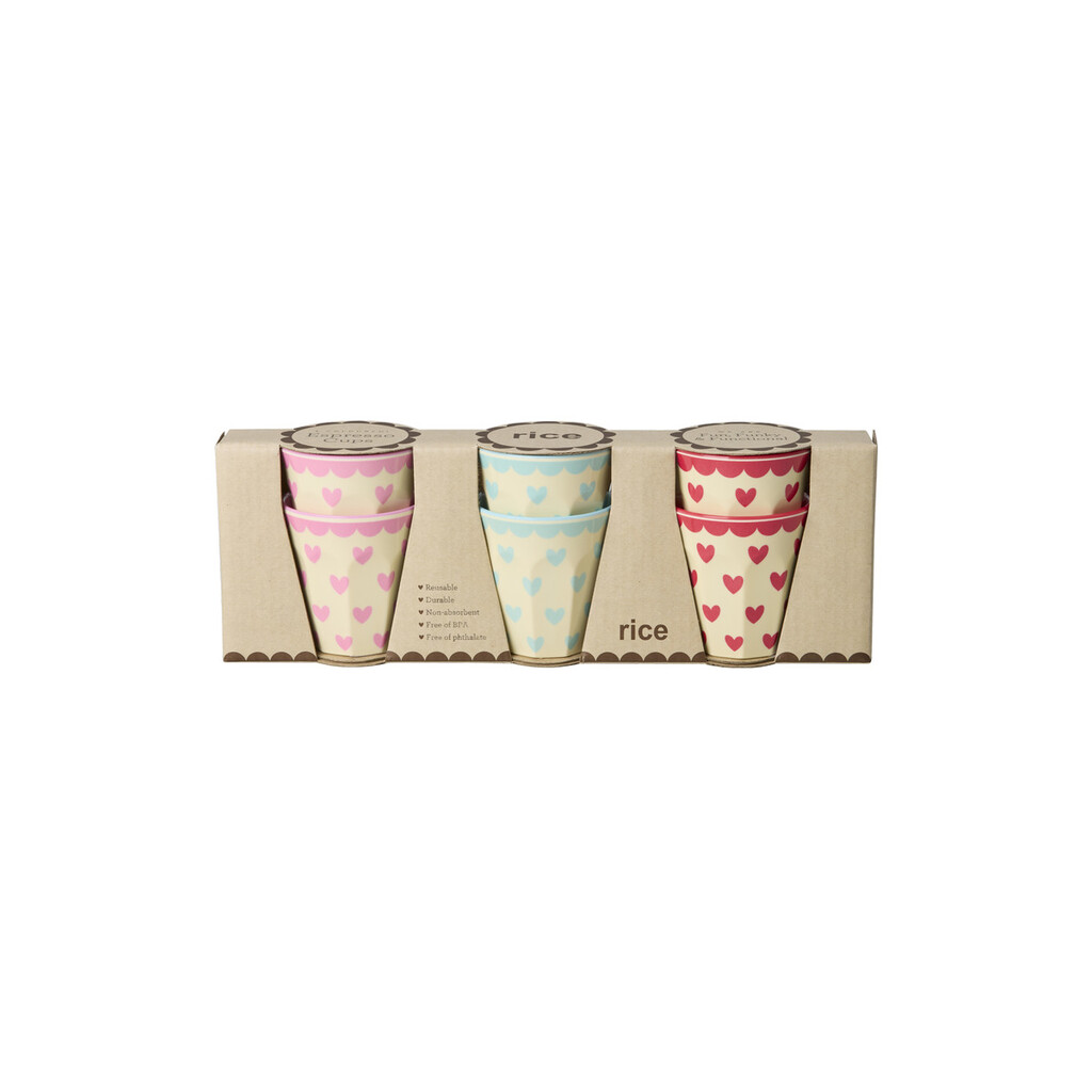 RICE Melamin Espressobecher Favorite Hearts - 6er-Set online kaufen bei SKANDEKO