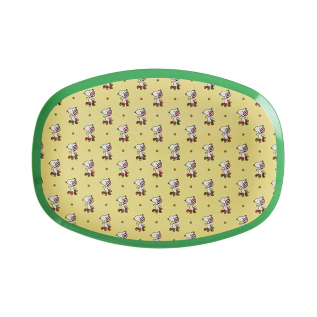 RICE Melamin Rechteckiger Kinderteller mit Snoopy