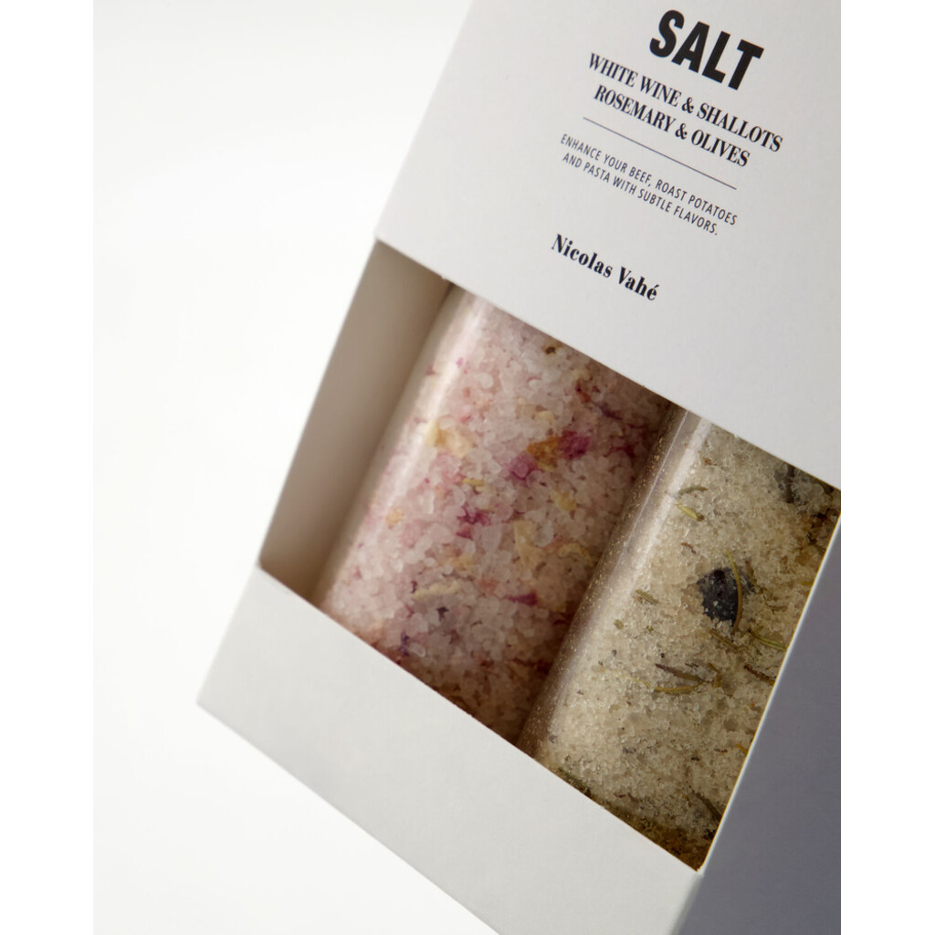 Nicolas Vahé Geschenkbox Salz Weißwein &amp; Schalotte + Rosmarin &amp; Olive online kaufen bei SKANDEKO (Ansicht 2)