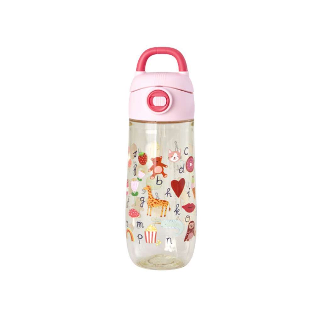 RICE Kinder Trinkflasche ABC-Print – Bunt, Robust & Skandinavisch für unterwegs