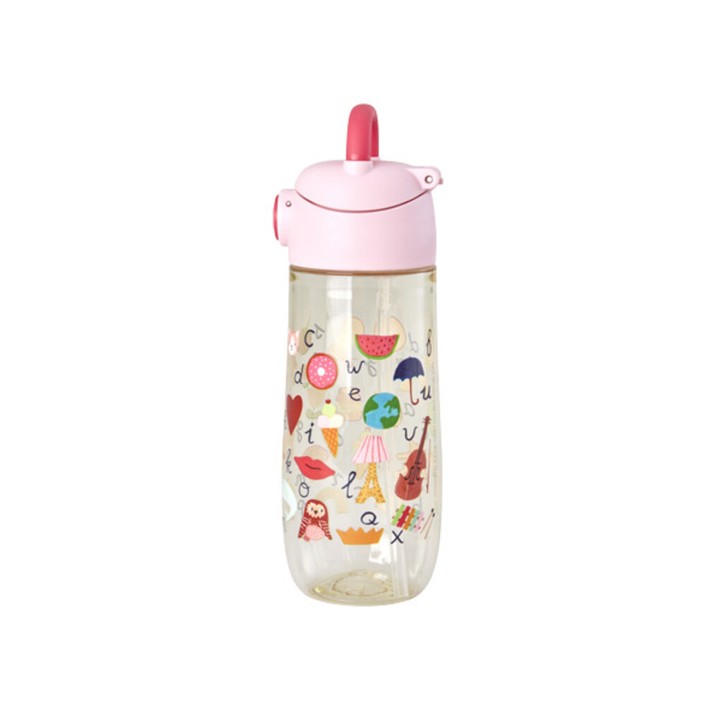 RICE Kinder Trinkflasche ABC-Print – Bunt, Robust & Skandinavisch für unterwegs