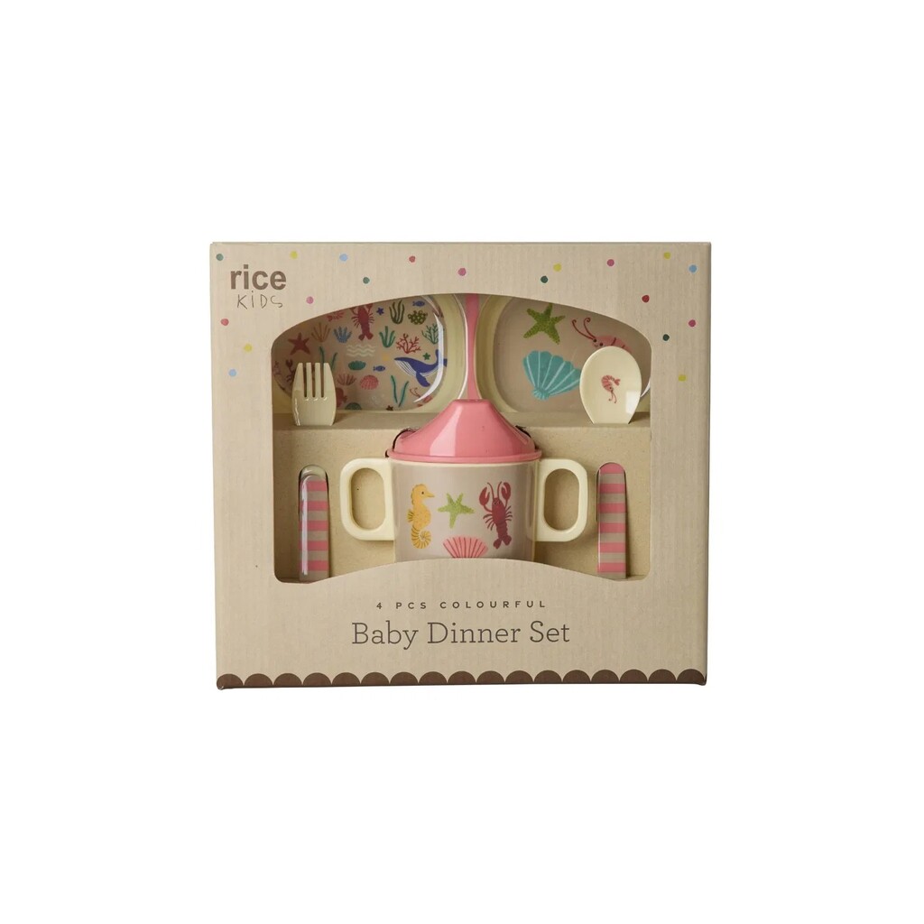 Baby-Geschirrset - Ocean Print - Geschenkbox