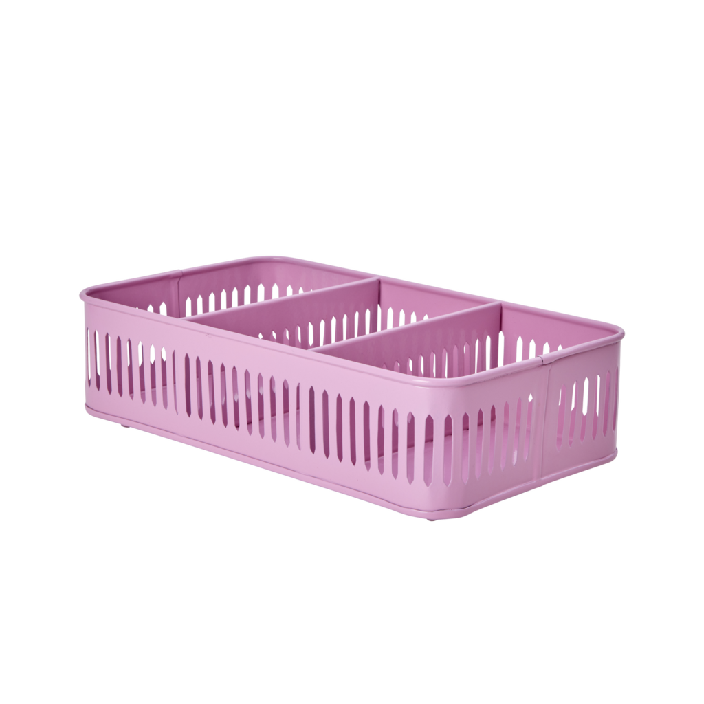 Besteck Korb aus Metall, pink