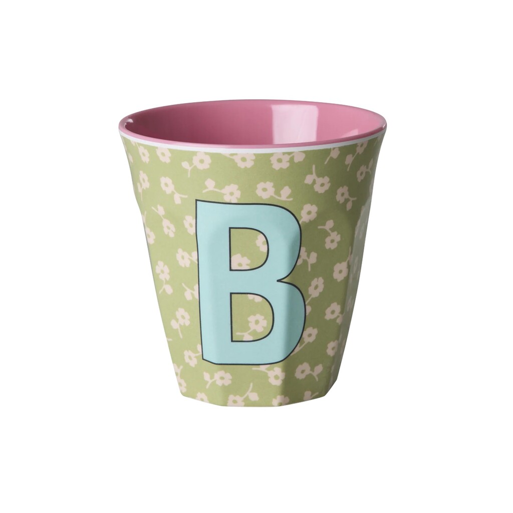 Buchstaben-Becher mit Blumen Medium