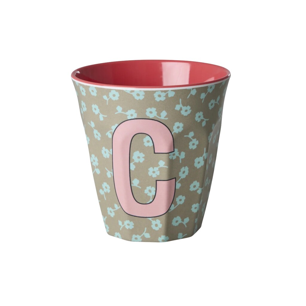 Buchstaben-Becher mit Blumen Medium