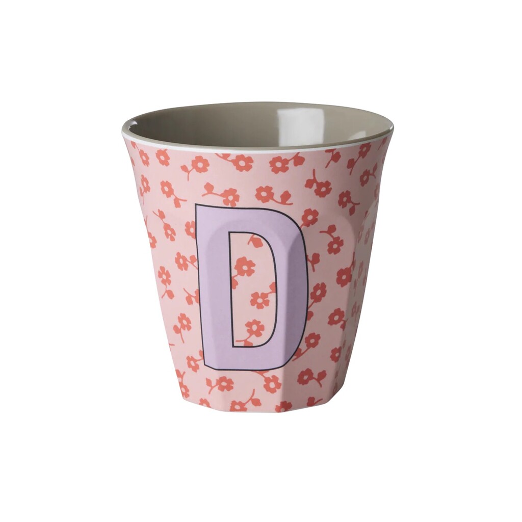 Buchstaben-Becher mit Blumen Medium