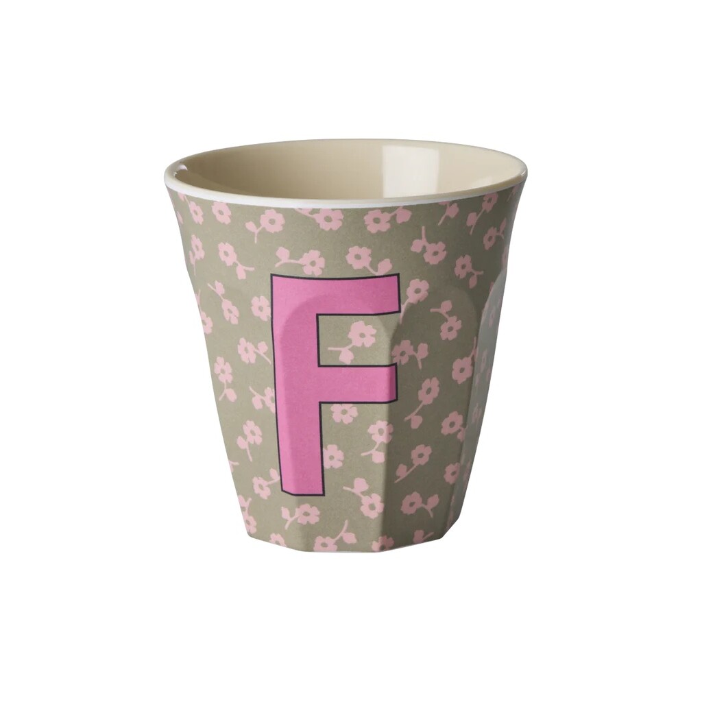 Buchstaben-Becher mit Blumen Medium