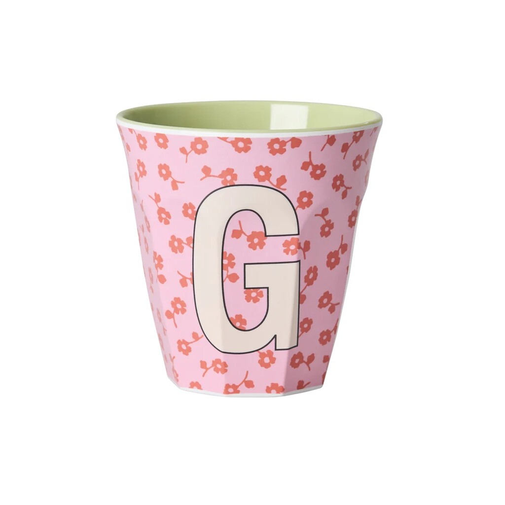Buchstaben-Becher mit Blumen Medium