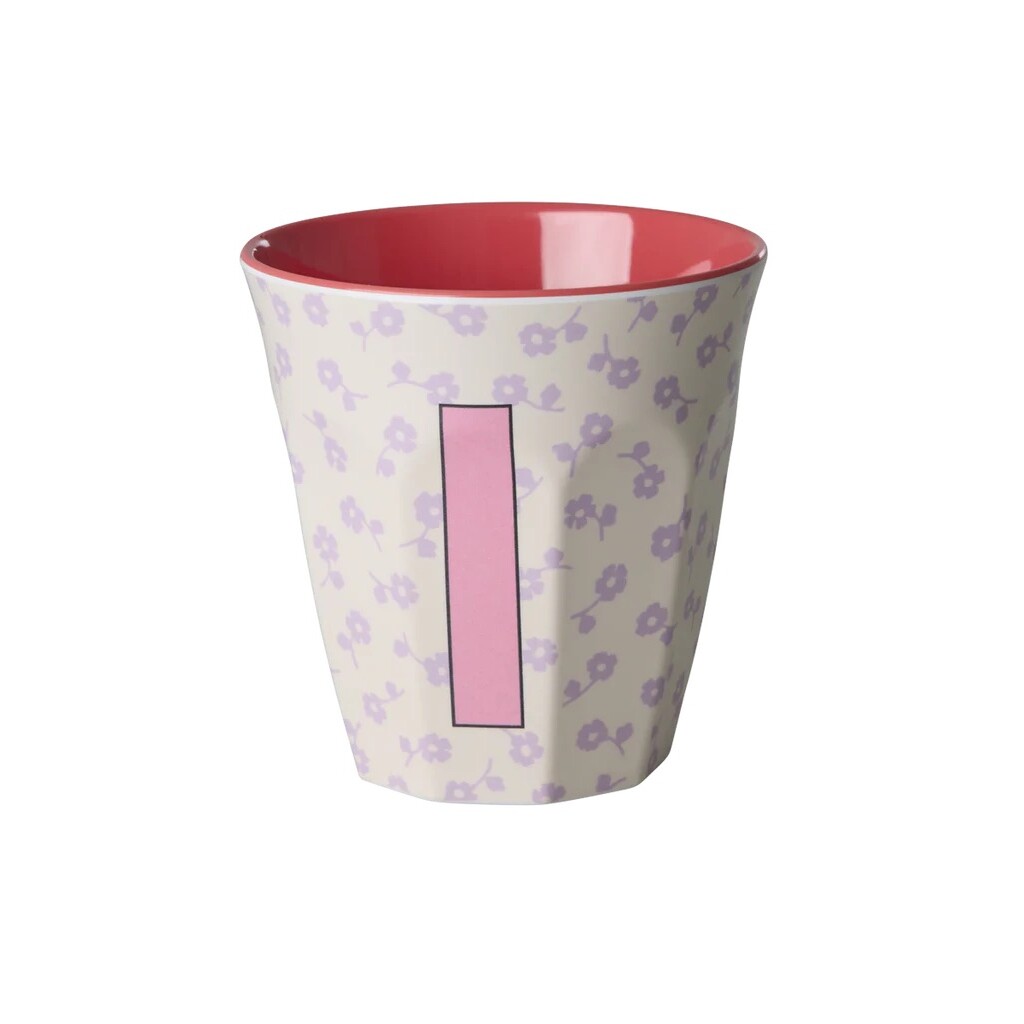 Buchstaben-Becher mit Blumen Medium