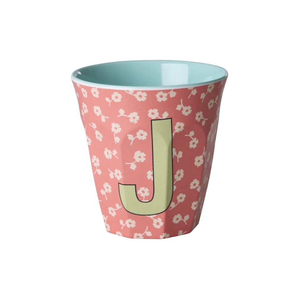 Buchstaben-Becher mit Blumen Medium