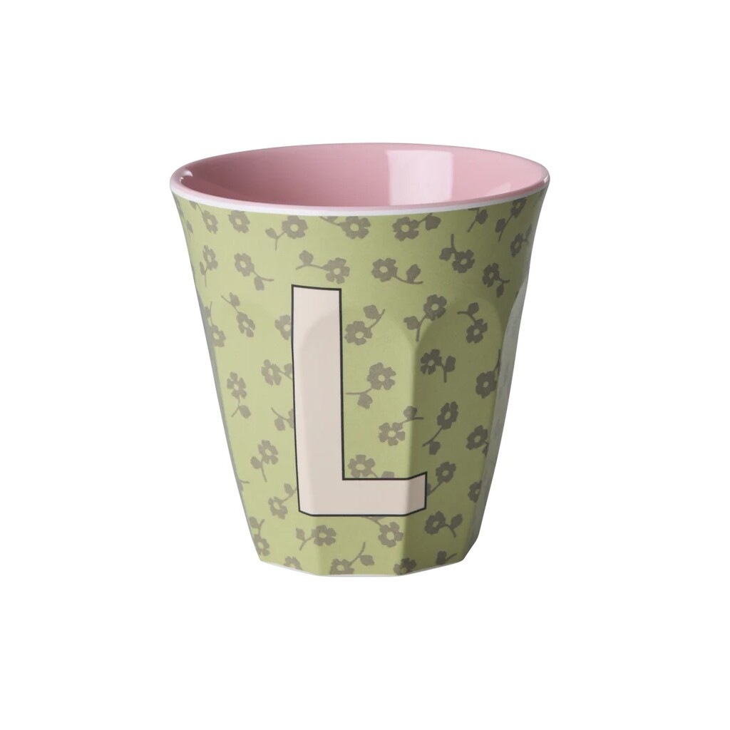 Buchstaben-Becher mit Blumen Medium