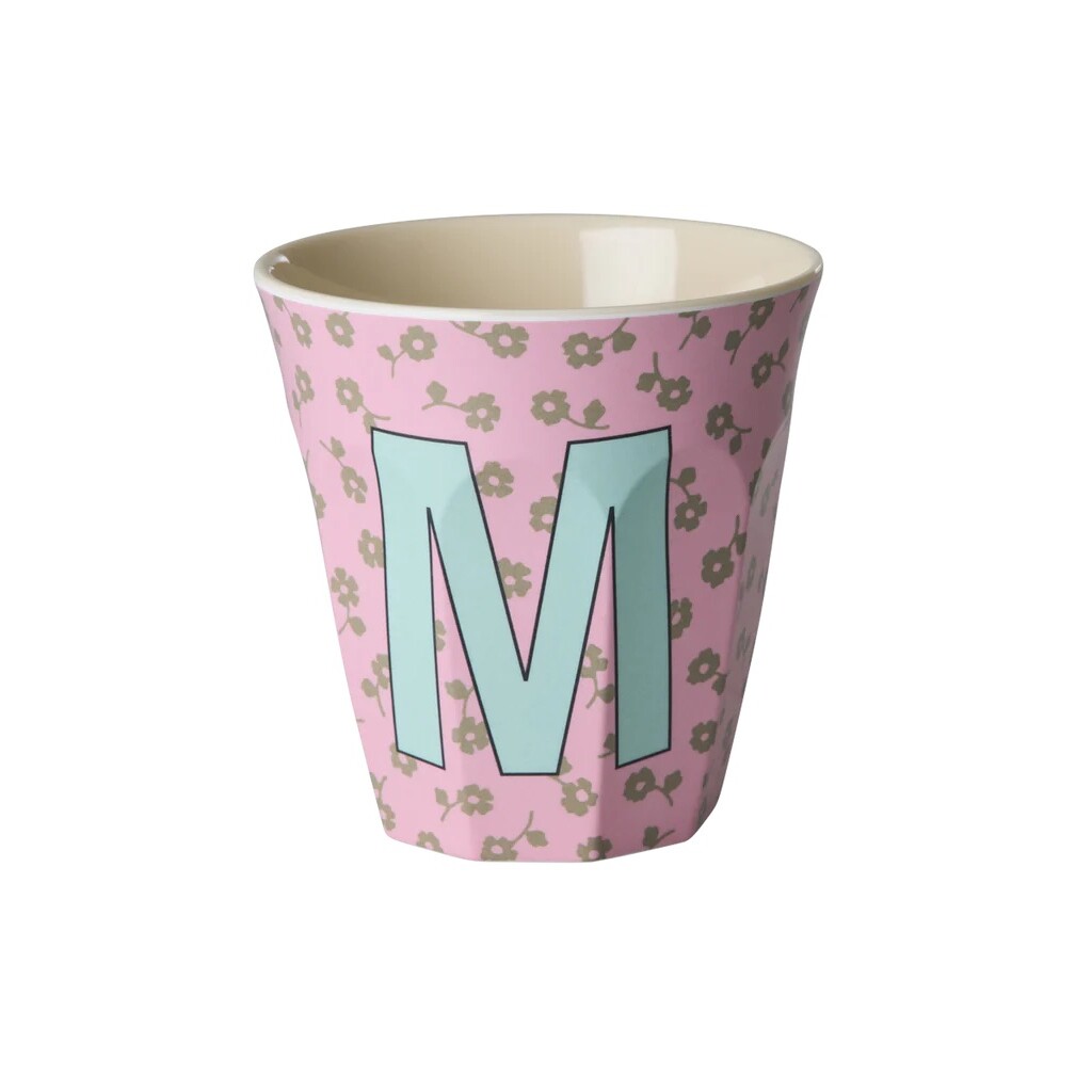 Buchstaben-Becher mit Blumen Medium