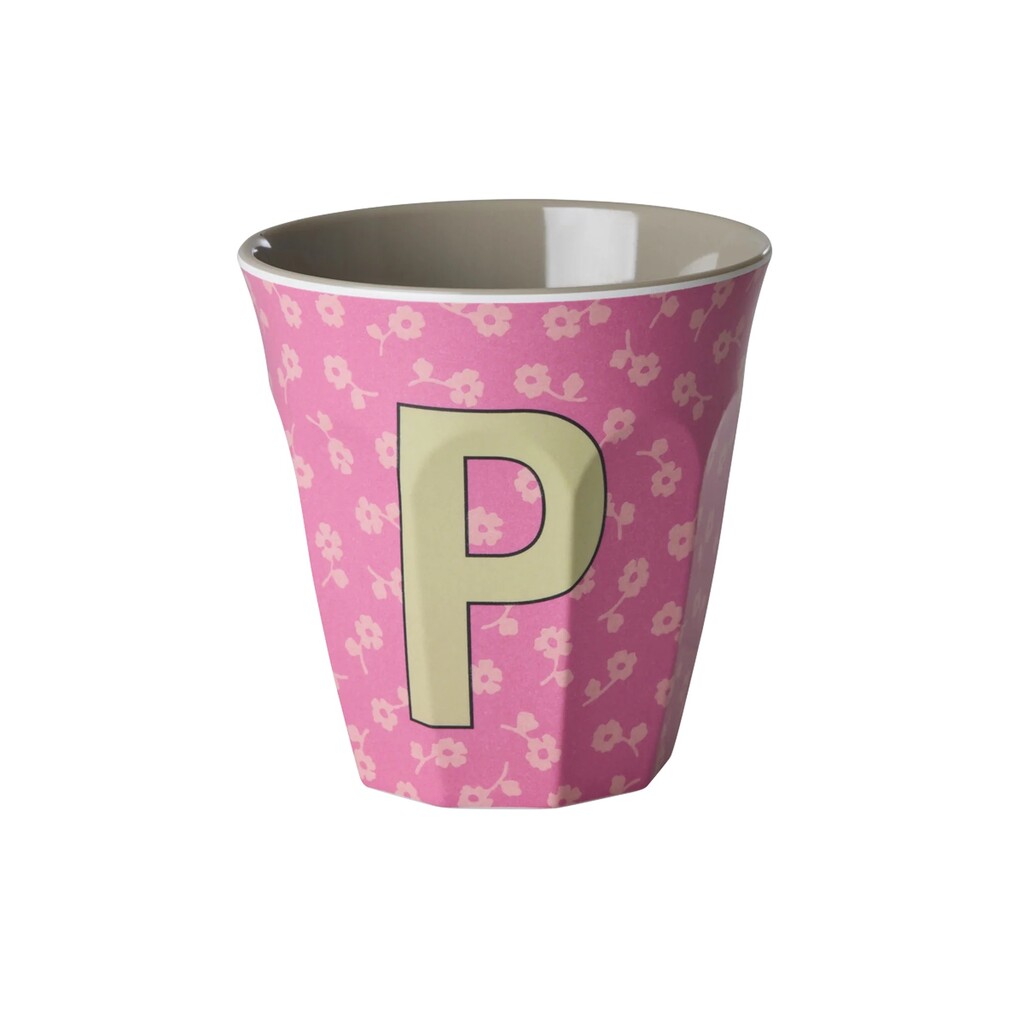 Buchstaben-Becher mit Blumen Medium