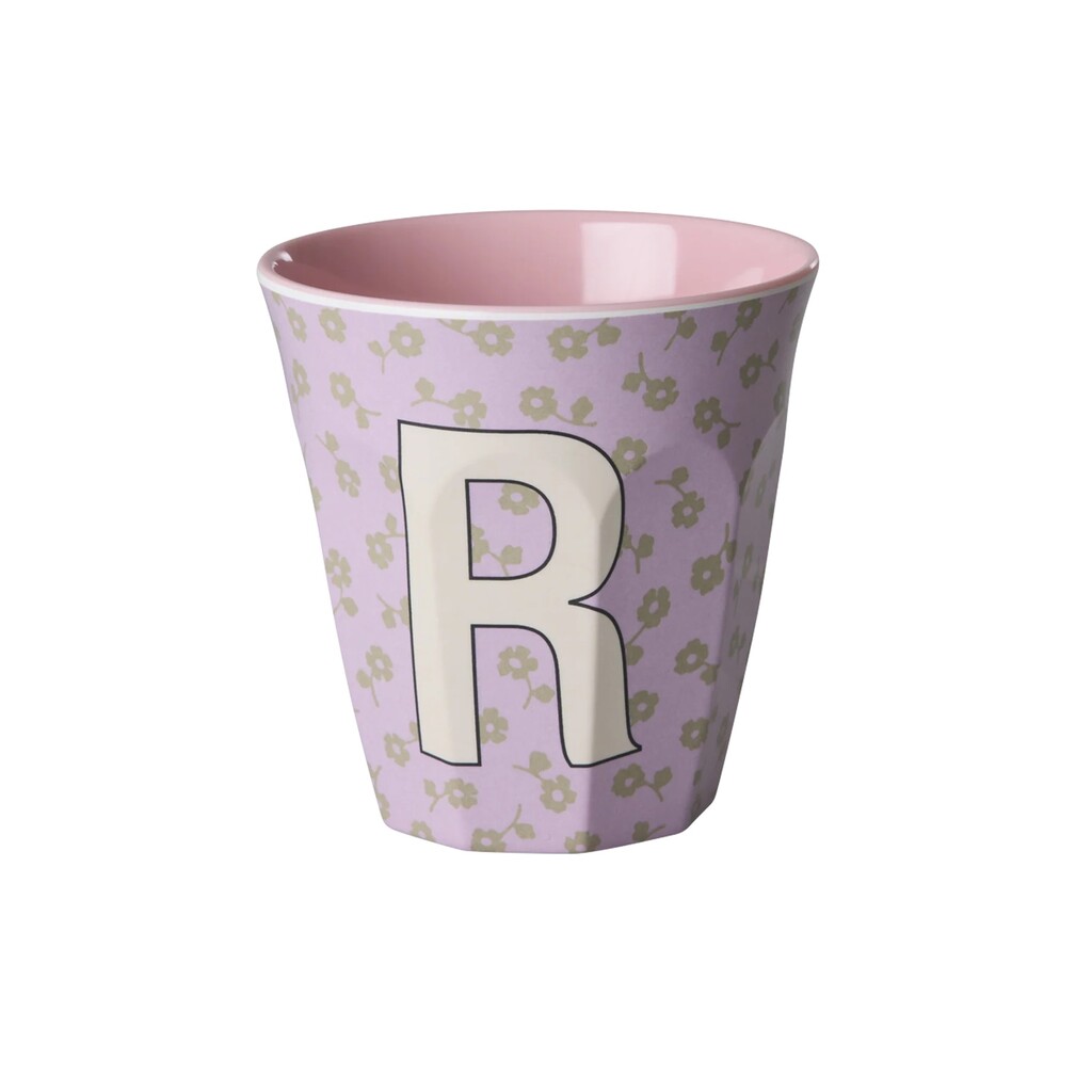 Buchstaben-Becher mit Blumen Medium
