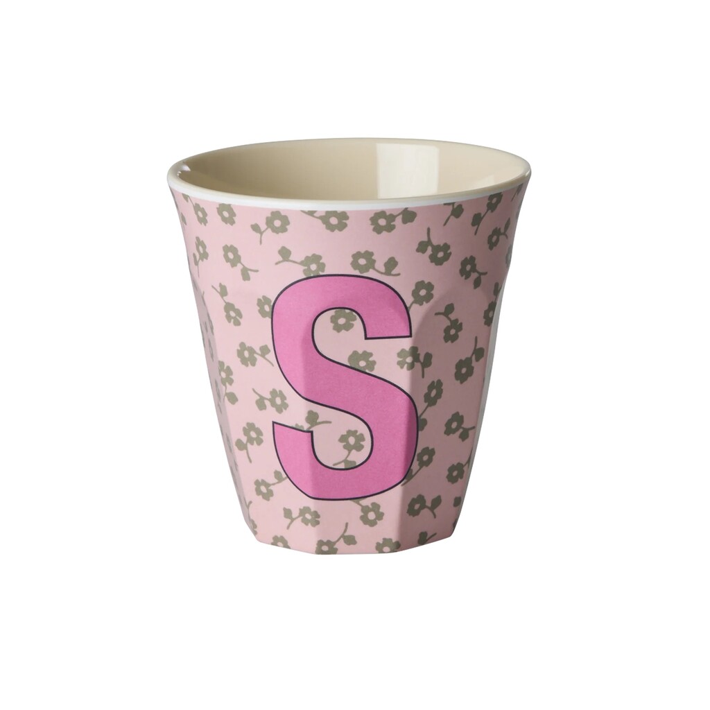 Buchstaben-Becher mit Blumen Medium