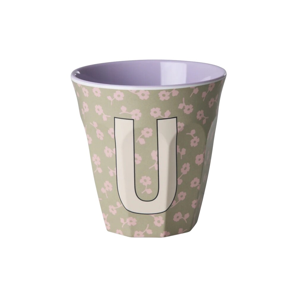 Buchstaben-Becher mit Blumen Medium