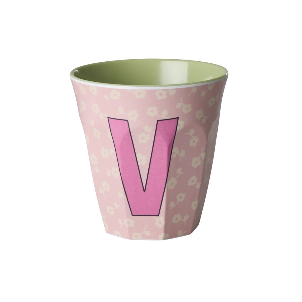 Buchstaben-Becher mit Blumen Medium