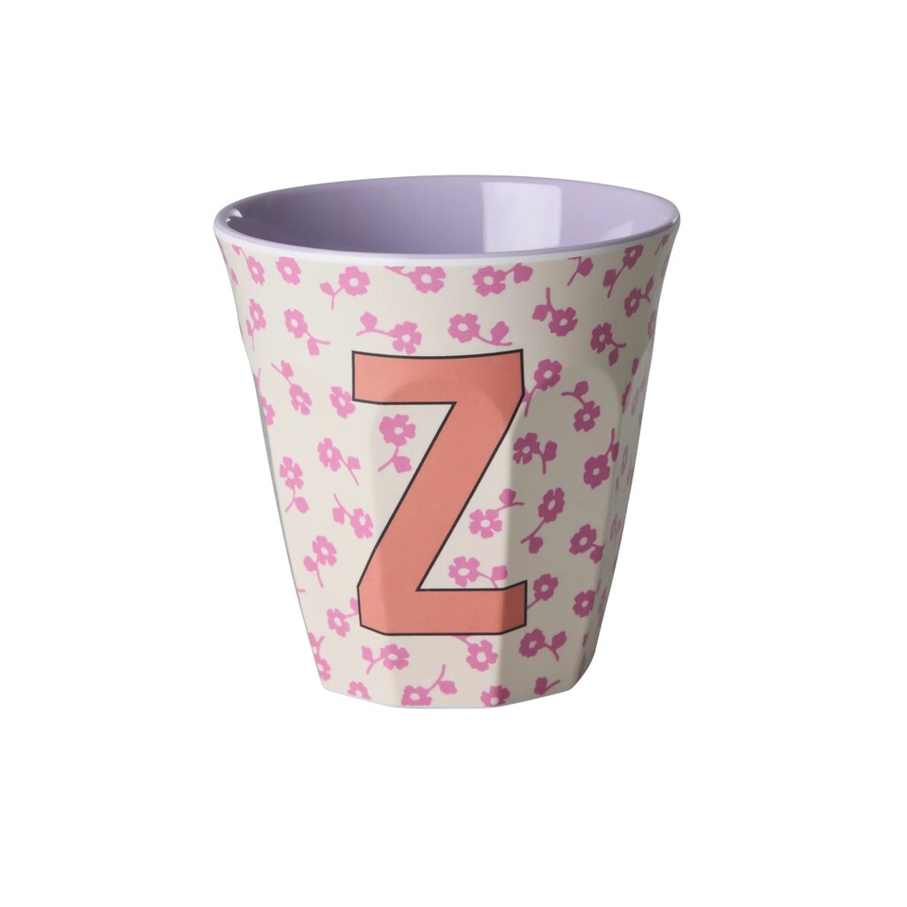 Buchstaben-Becher mit Blumen Medium