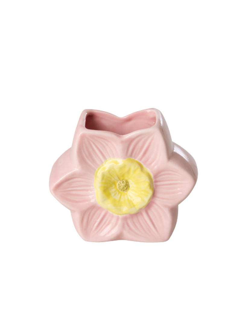 RICE Keramikvase mit fröhlichem Blumenmuster online kaufen bei SKANDEKO