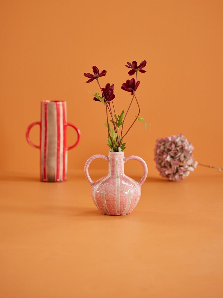 RICE Handbemalte Keramik Vase Hellrosa online kaufen bei SKANDEKO (Ansicht 2)