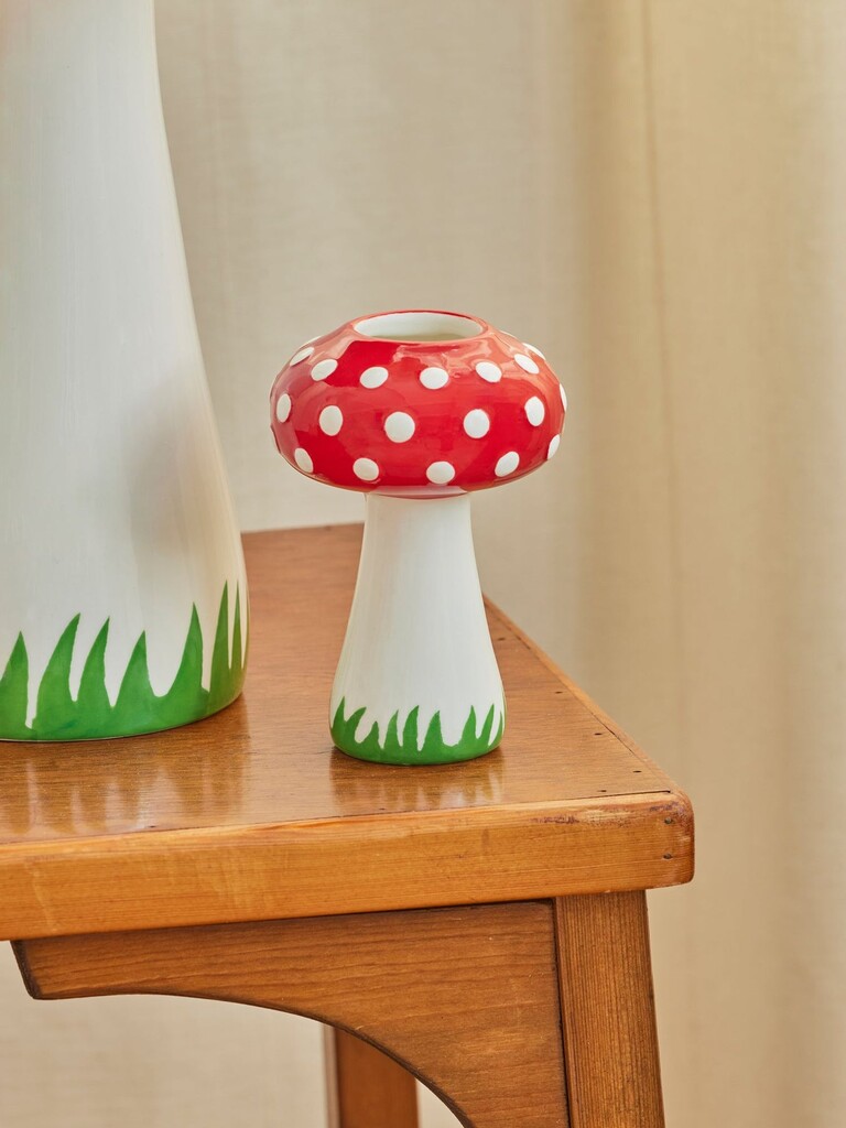 RICE Handbemalte Pilz Keramik Vase online kaufen bei SKANDEKO (Ansicht 2)