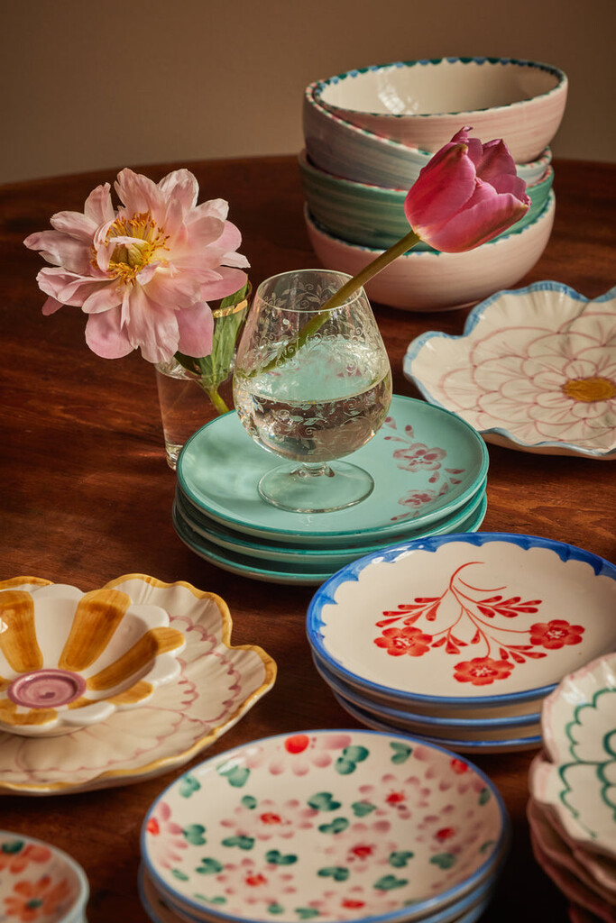 RICE Keramik Kuchenteller Handgemalt Vintage Flower online kaufen bei SKANDEKO (Ansicht 2)