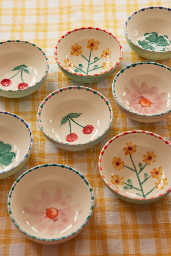 RICE Keramik Schale mit Handgemalter Gelbe Blume online kaufen bei SKANDEKO (Ansicht 2)