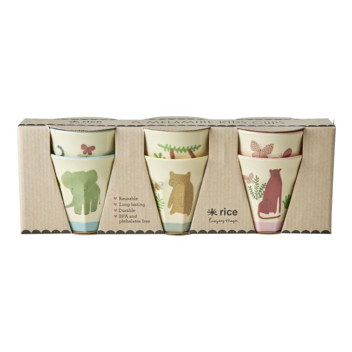 RICE Kleine Melamin Becher Sweet Jungle Print - 6er Set online kaufen bei SKANDEKO
