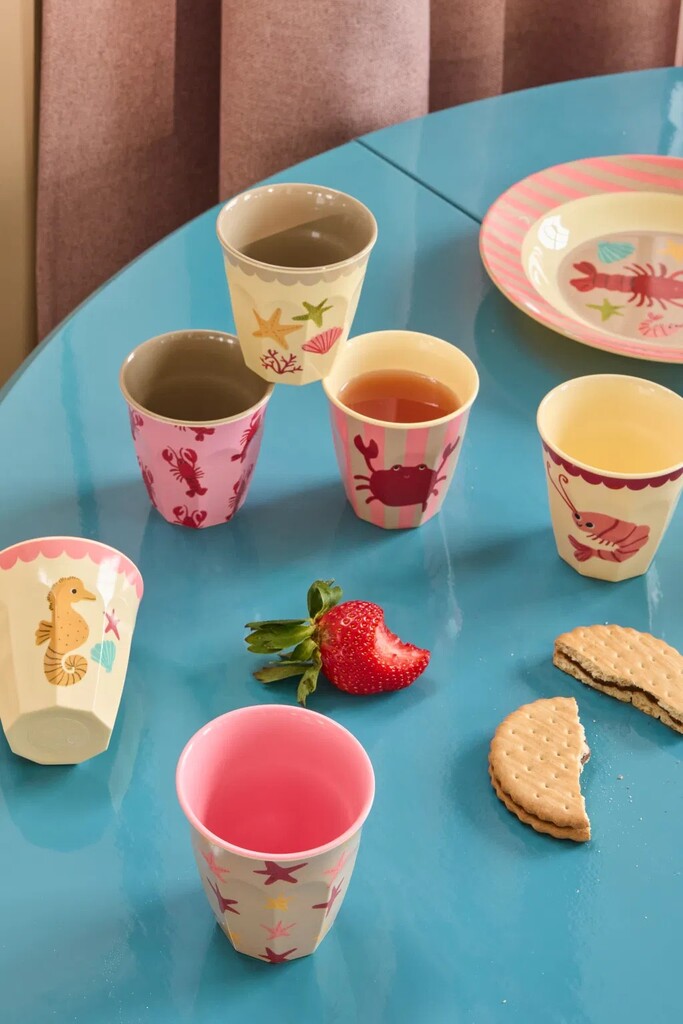 RICE Kleine Melamin Kinder Becher Ocean Print - 6er Pack online kaufen bei SKANDEKO (Ansicht 2)