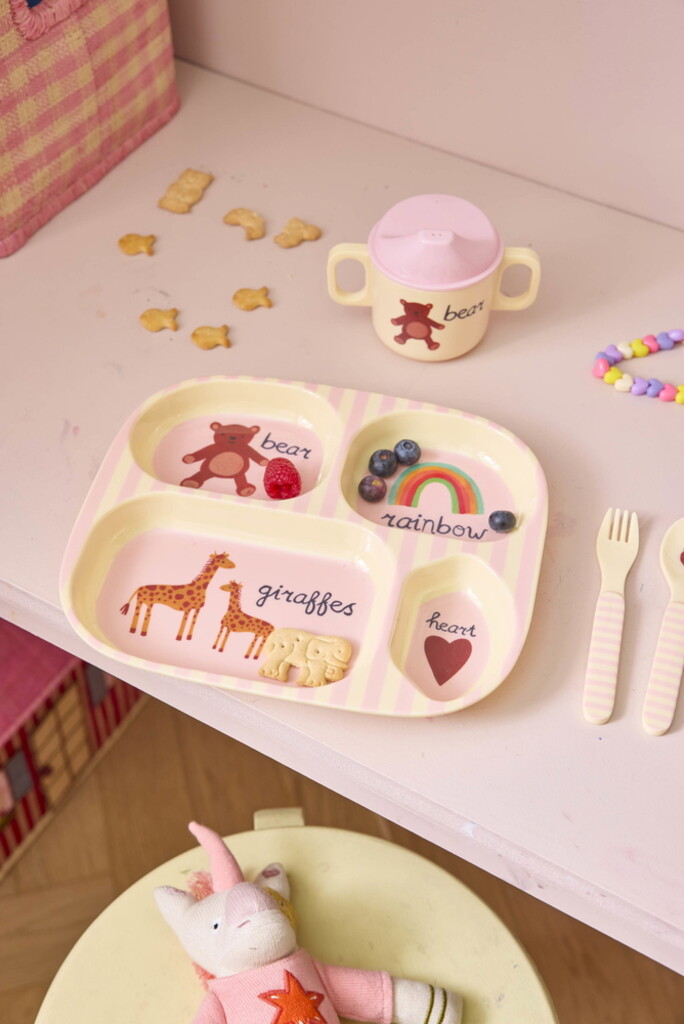 RICE Melamin Baby-Set ABC in Geschenkbox, 4-teilig